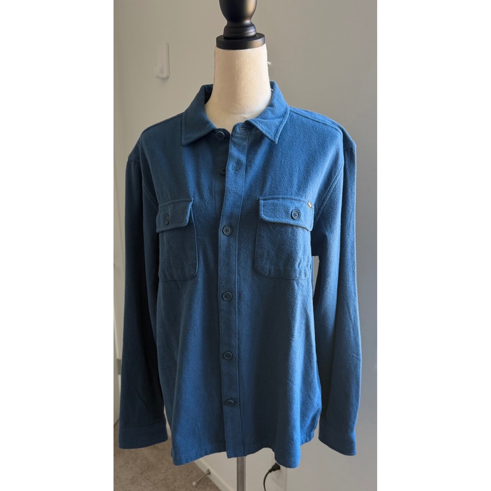 Hurley Blue‎ Cottom NWT Heavyweight Button Up Portland Flannel Shirt Shacket  M
